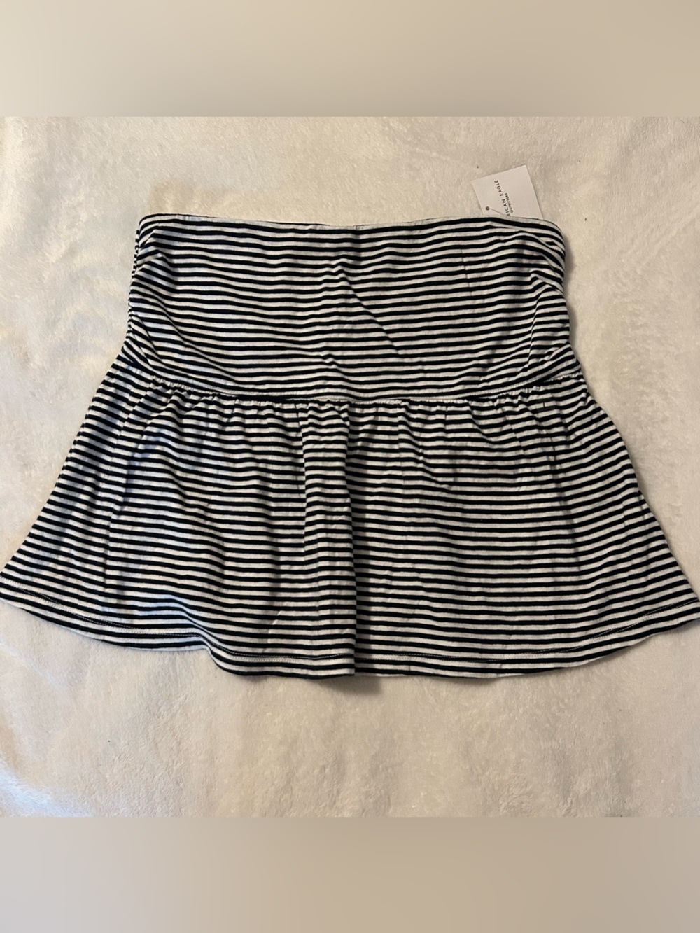 New women’s American eagle navy and white striped strapless tube top size large